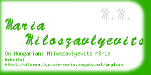 maria miloszavlyevits business card