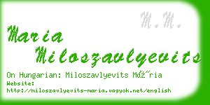 maria miloszavlyevits business card